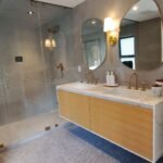 Modern bathroom featuring a relaxing steam shower design.